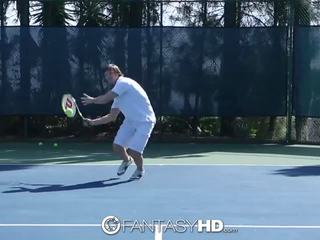Little Dillion Harper gets fucked on the tennis court