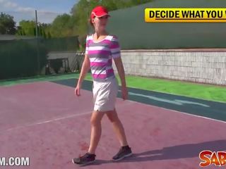 Young hottie electra angel tennis fuck