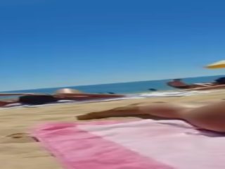 Candid Hot Brunette Girl Perfect Ass Tanning At The Beach
