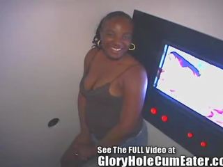 18 Year Old Ebony High School Girl Sucks, Fucks, &amp; Swallows In The Gloryhole!