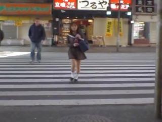 Asian Schoolgirl in Public