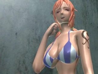 Slutty anime redhead pamumulaklak a malaki phallus