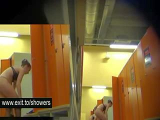 Group amateurs on spy cam after showering