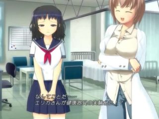 Anime cutie in school uniform masturbating pussy