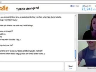Omegle Girl with Sexy 32 DDs shows off and makes me cum for her
