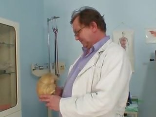 Mature Stazka gyno fetish real exam at kinky gyno offic