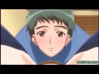 Cute hentai hard poked by her boyfriend