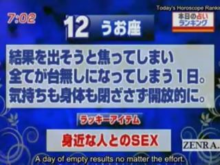 Subtitled Japan News TV Show Horoscope Surprise Blowjob