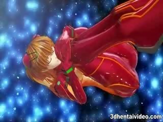 Evangelion kartun dengan seksi asuka